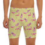 Pineapple And Flamingo Pattern Print Men's Long Boxer Briefs