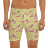 Pineapple And Flamingo Pattern Print Men's Long Boxer Briefs