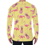 Pineapple And Flamingo Pattern Print Men's Long Sleeve T-Shirt