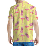 Pineapple And Flamingo Pattern Print Men's Polo Shirt