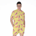 Pineapple And Flamingo Pattern Print Men's Romper