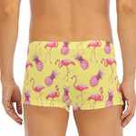 Pineapple And Flamingo Pattern Print Men's Short Boxer Briefs