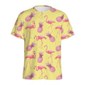 Pineapple And Flamingo Pattern Print Men's Athletic T-Shirt