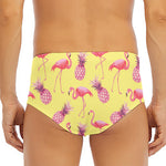 Pineapple And Flamingo Pattern Print Men's Triangle Swim Briefs