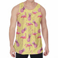Pineapple And Flamingo Pattern Print Men's Velvet Tank Top