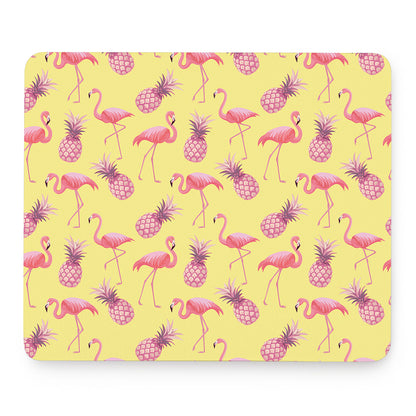 Pineapple And Flamingo Pattern Print Mouse Pad