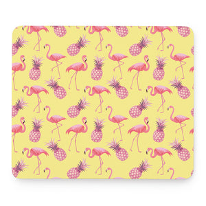 Pineapple And Flamingo Pattern Print Mouse Pad