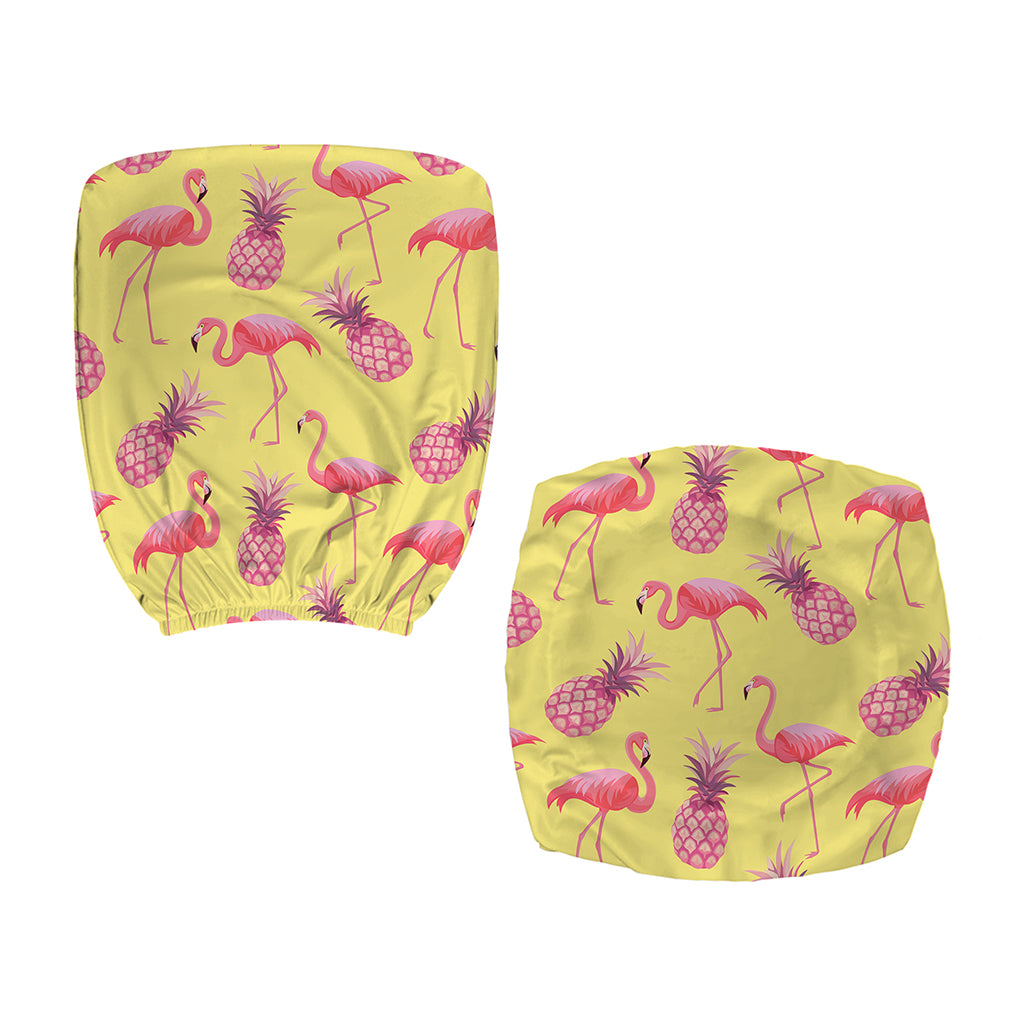Pineapple And Flamingo Pattern Print Office Chair Cover