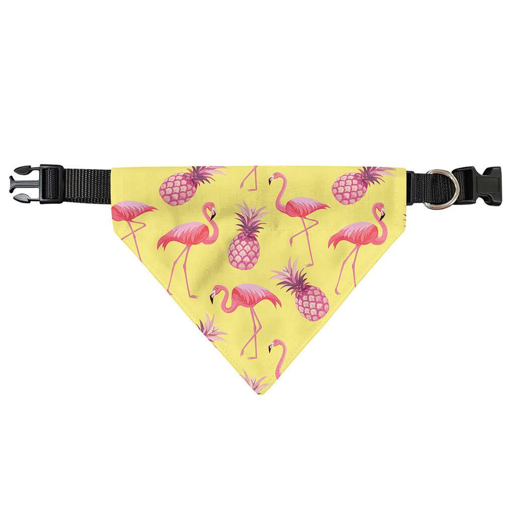 Pineapple And Flamingo Pattern Print Over The Collar Dog Bandana