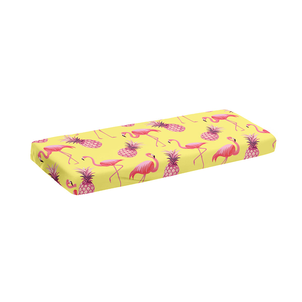 Pineapple And Flamingo Pattern Print Piano Keyboard Cover