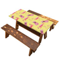 Pineapple And Flamingo Pattern Print Picnic Table Cover