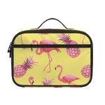 Pineapple And Flamingo Pattern Print Portable Lunch Bag