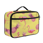 Pineapple And Flamingo Pattern Print Portable Lunch Bag