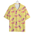 Pineapple And Flamingo Pattern Print Rayon Hawaiian Shirt