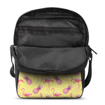 Pineapple And Flamingo Pattern Print Rectangular Crossbody Bag