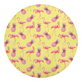 Pineapple And Flamingo Pattern Print Round Blanket