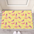 Pineapple And Flamingo Pattern Print Rubber Doormat