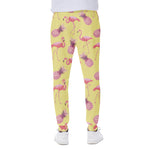 Pineapple And Flamingo Pattern Print Scuba Joggers