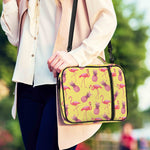 Pineapple And Flamingo Pattern Print Shoulder Strap Bible Bag