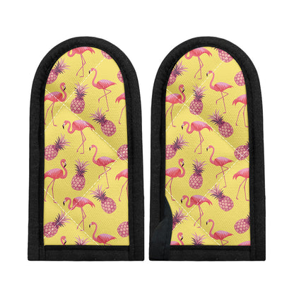 Pineapple And Flamingo Pattern Print Skillet Handle Cover