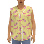 Pineapple And Flamingo Pattern Print Sleeveless Baseball Jersey