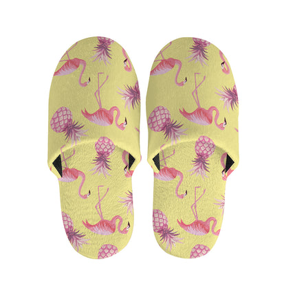 Pineapple And Flamingo Pattern Print Slippers
