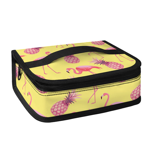 Pineapple And Flamingo Pattern Print Small Lunch Bag