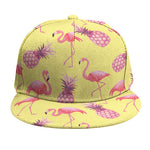 Pineapple And Flamingo Pattern Print Snapback Cap