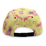 Pineapple And Flamingo Pattern Print Snapback Cap