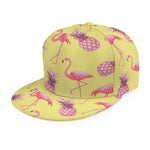 Pineapple And Flamingo Pattern Print Snapback Cap