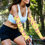 Pineapple And Flamingo Pattern Print Sun Protection Arm Sleeves