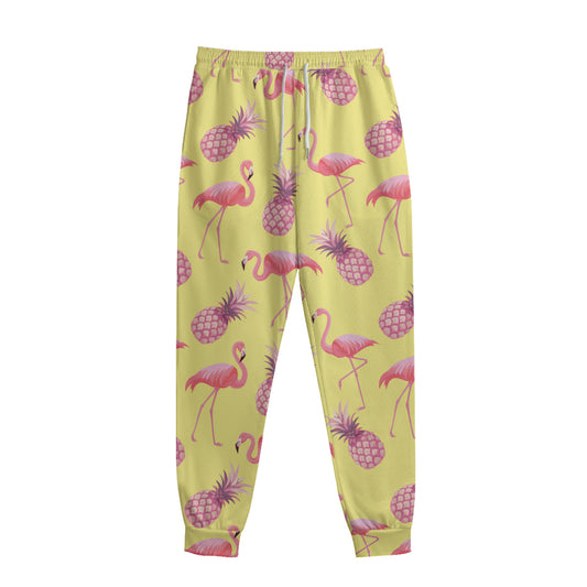 Pineapple And Flamingo Pattern Print Sweatpants