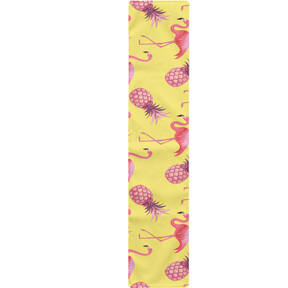 Pineapple And Flamingo Pattern Print Table Runner