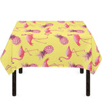 Pineapple And Flamingo Pattern Print Tablecloth