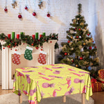 Pineapple And Flamingo Pattern Print Tablecloth