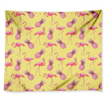 Pineapple And Flamingo Pattern Print Tapestry