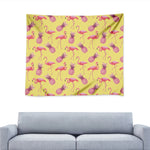 Pineapple And Flamingo Pattern Print Tapestry