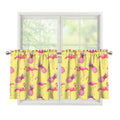 Pineapple And Flamingo Pattern Print Tier Curtains