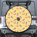Pineapple And Flamingo Pattern Print Tire Cover With Camera Hole
