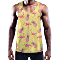 Pineapple And Flamingo Pattern Print Men's Workout Tank Top
