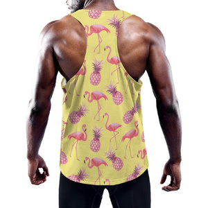 Pineapple And Flamingo Pattern Print Training Tank Top