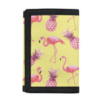 Pineapple And Flamingo Pattern Print Trifold Wallet