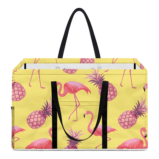 Pineapple And Flamingo Pattern Print Utility Tote Bag