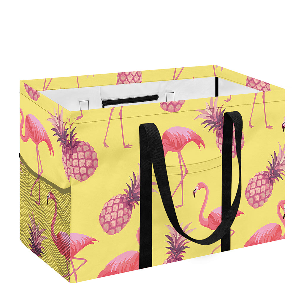 Pineapple And Flamingo Pattern Print Utility Tote Bag