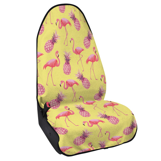 Pineapple And Flamingo Pattern Print Waterproof Car Seat Cover