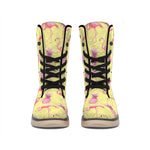 Pineapple And Flamingo Pattern Print Winter Boots