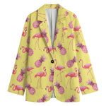 Pineapple And Flamingo Pattern Print Women's Blazer