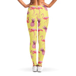 Pineapple And Flamingo Pattern Print Women's Leggings