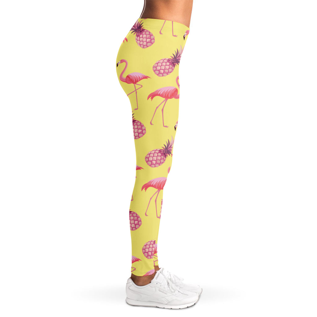 Pineapple And Flamingo Pattern Print Women's Leggings