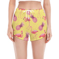 Pineapple And Flamingo Pattern Print Women's Split Running Shorts